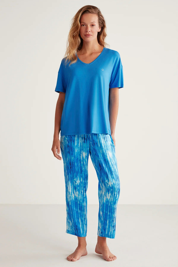 Electric Blue Relaxed Pajama Set