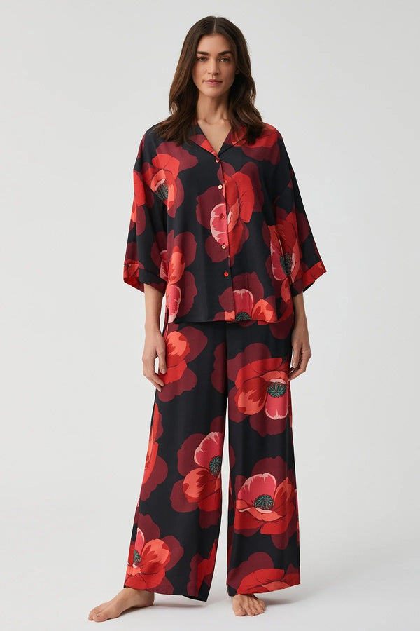 Floral patterned pajama set