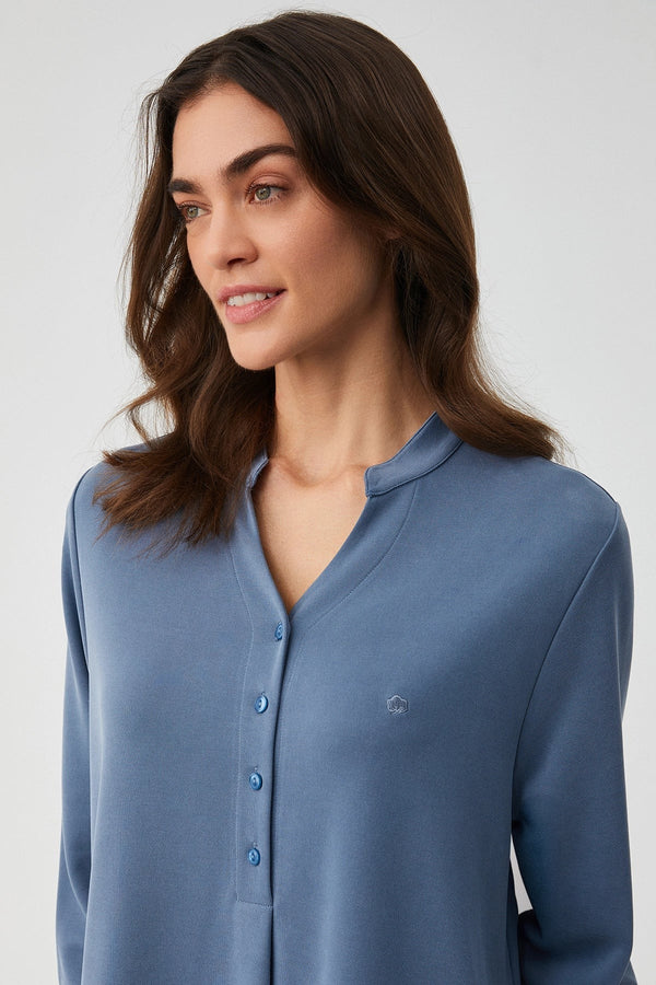 Marine Serenity – فستان طويل – ملمس ناعم وأناقة بلا مجهود