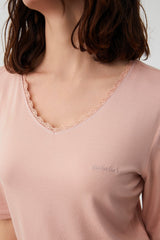 Delicate Peach – طقم Pajama Capri قطعتين "Intense Soft" – راحة أنثوية وأناقة منزلية