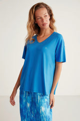 Electric Blue Relaxed Pajama Set