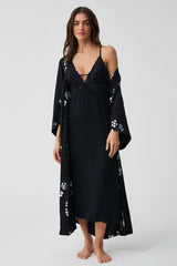 Floral Kimono Robe and Slip Dress Set