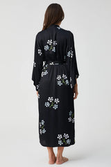 Floral Kimono Robe and Slip Dress Set