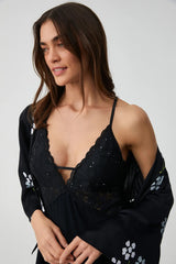Floral Kimono Robe and Slip Dress Set