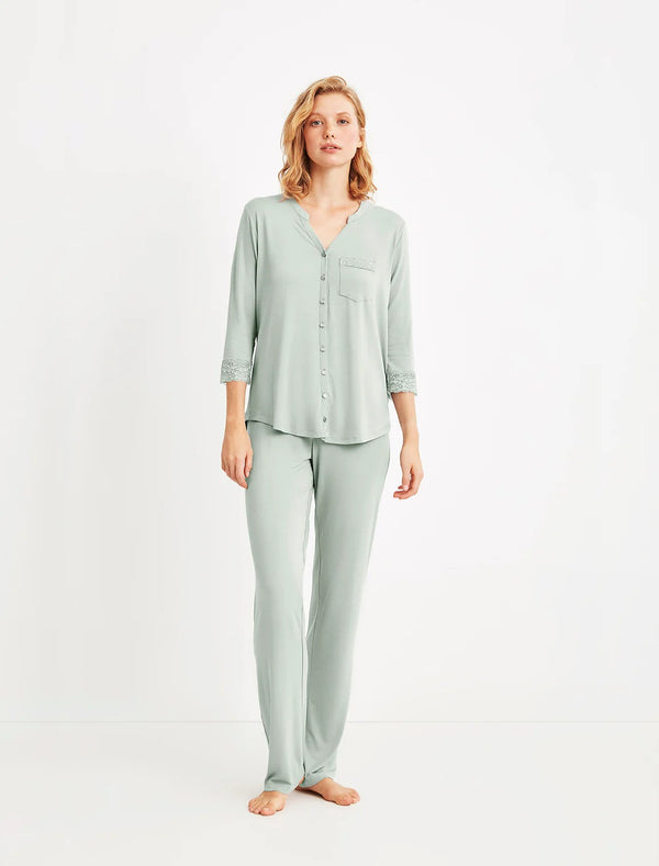 Blissful Bloom – Buttoned Maternity Pajama Set