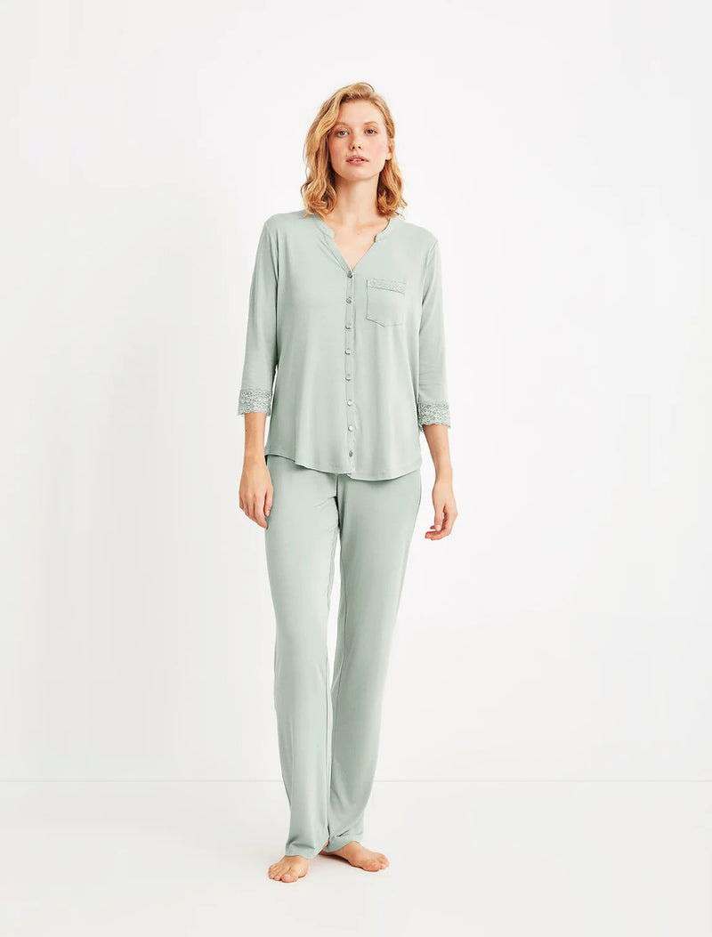 Blissful Bloom – Buttoned Maternity Pajama Set