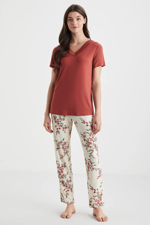 Terracotta & Blossom Pajama Set
