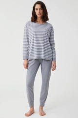 Timeless Comfort – 2-Piece Striped Long Pajama Set