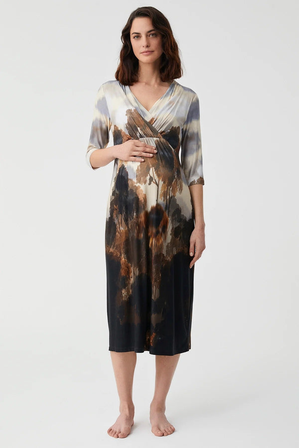 Soft textured maternity nightgown