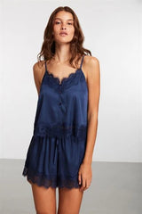 Lace Satin Cami Short Set
