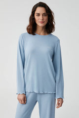 Moon Blue – طقم بيجاما قطعتين – أناقة هادئة ونعومة مريحة