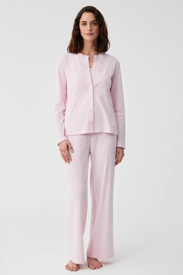 Natural soft three piece pajama set