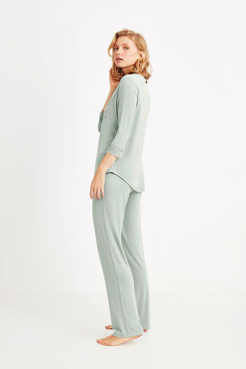Blissful Bloom – Buttoned Maternity Pajama Set