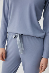 Blue and Soothing Harmony - 2 Pcs Pajama Set