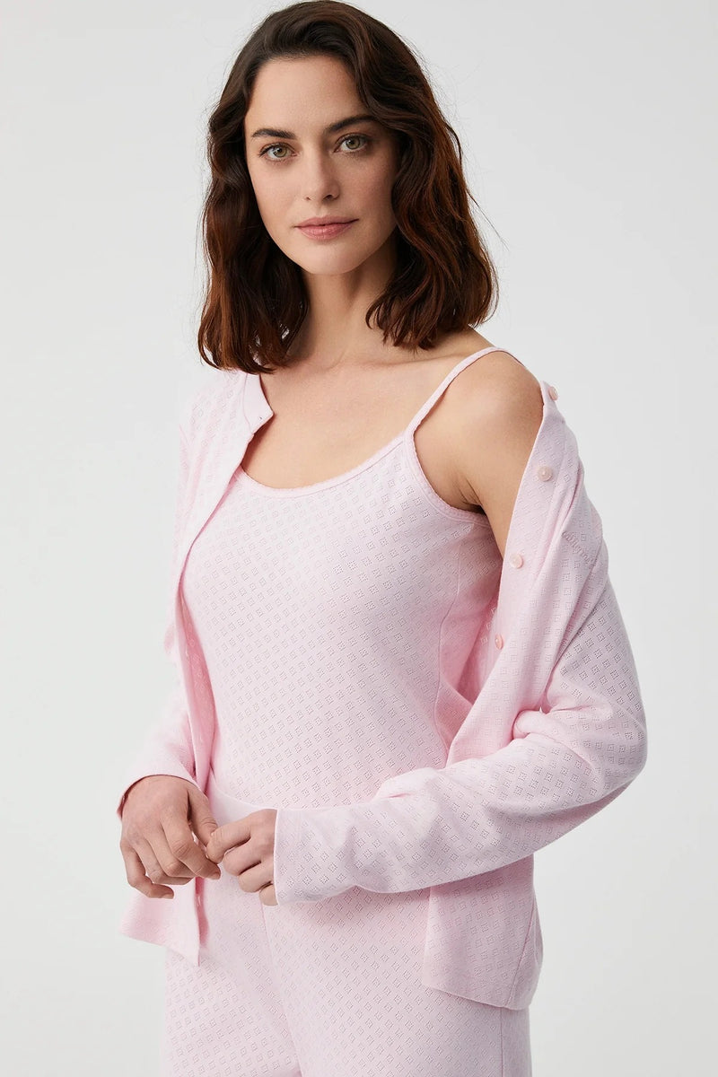 Natural soft three piece pajama set