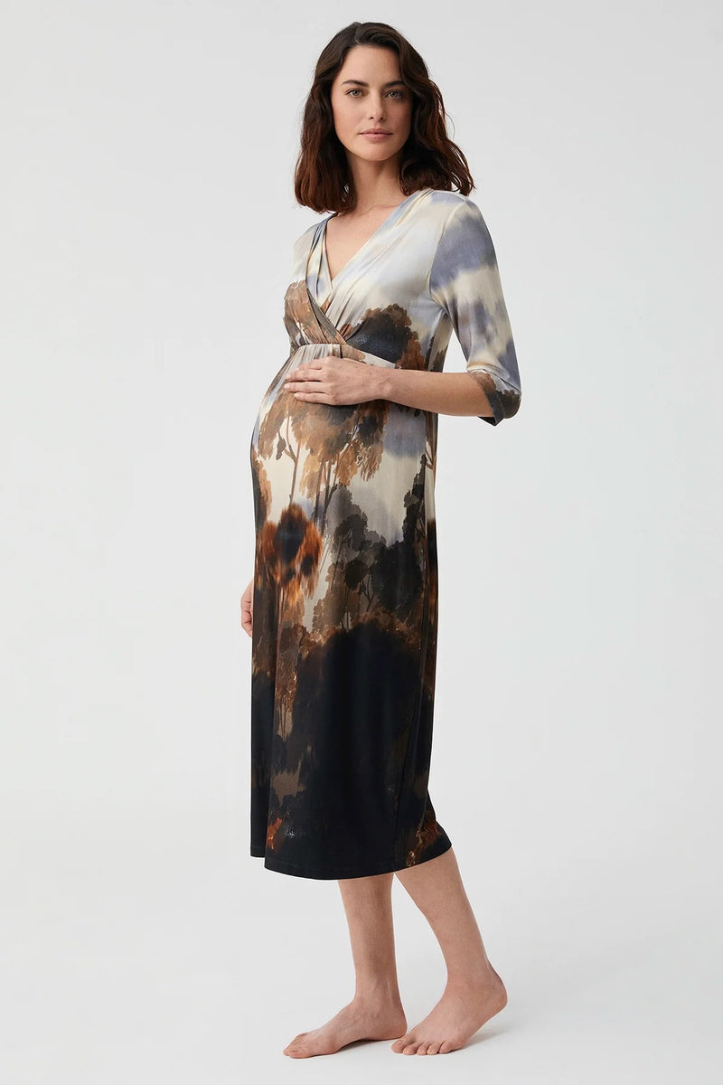 Soft textured maternity nightgown
