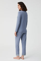 Blue and Soothing Harmony - 2 Pcs Pajama Set