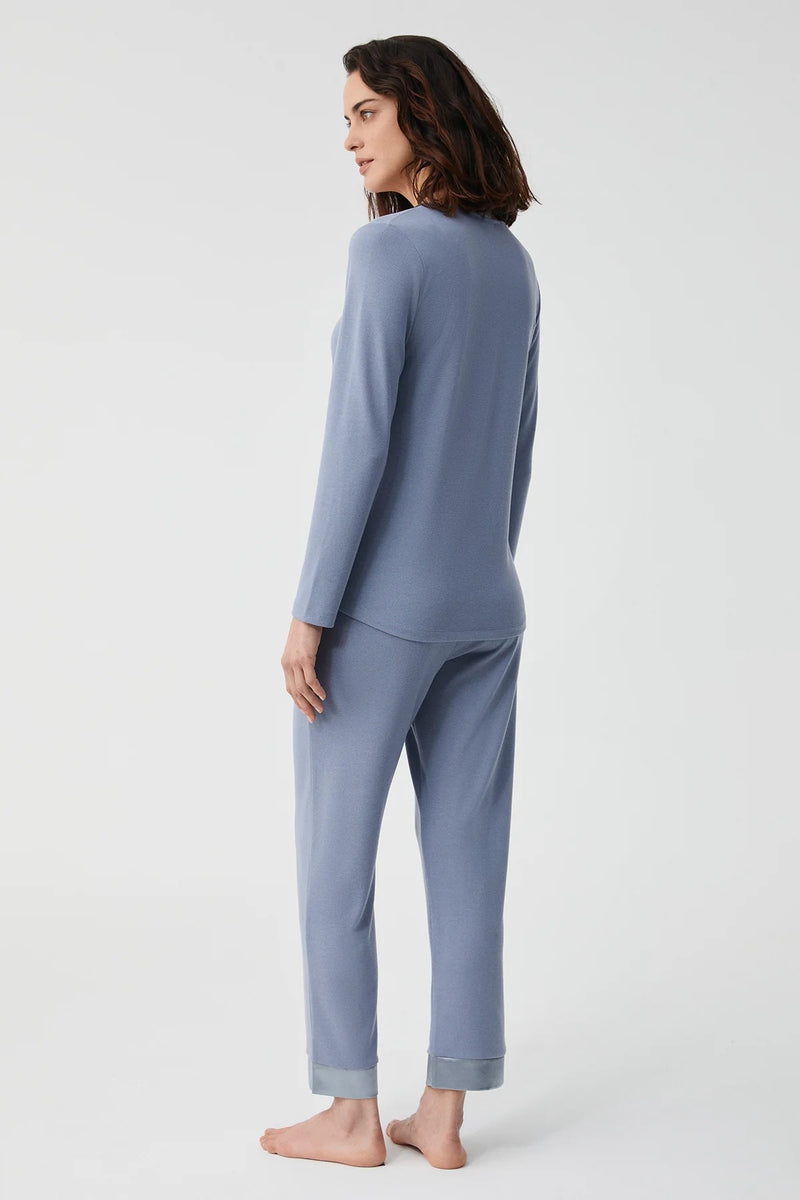 Blue and Soothing Harmony - 2 Pcs Pajama Set