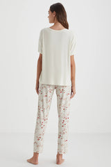 Soft Feel Light Floral Pajama Set