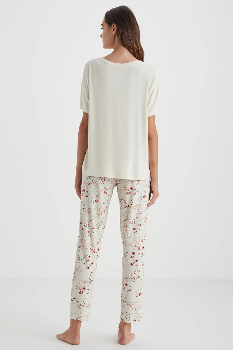 Soft Feel Light Floral Pajama Set