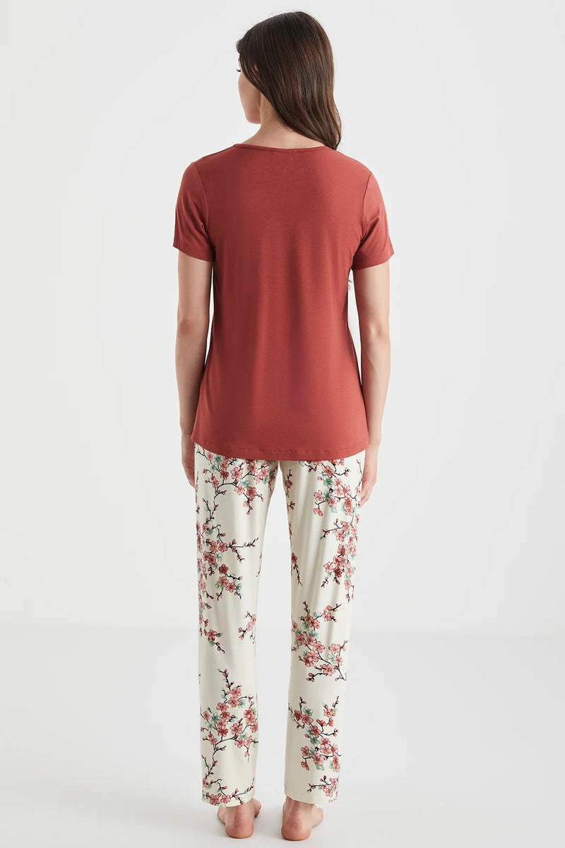 Terracotta & Blossom Pajama Set
